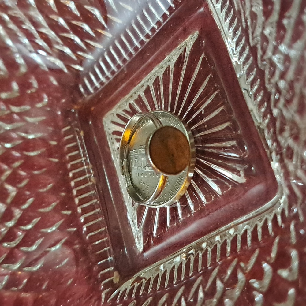 Marbled Brown Silvertone ring